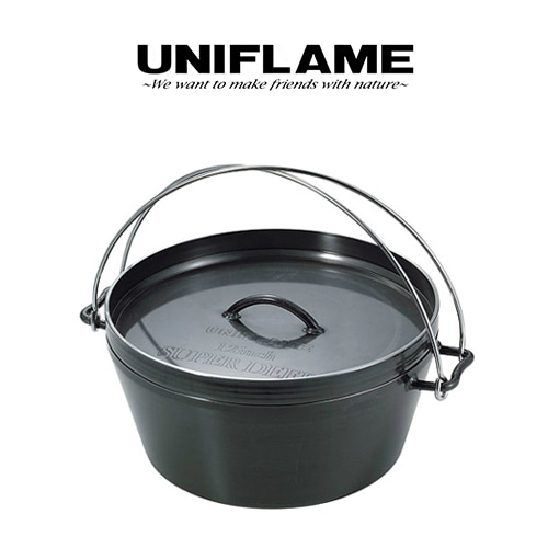 유니프레임 UF 더치오븐 8인치 흑피철판 캠핑용 무쇠냄비 (660935)
